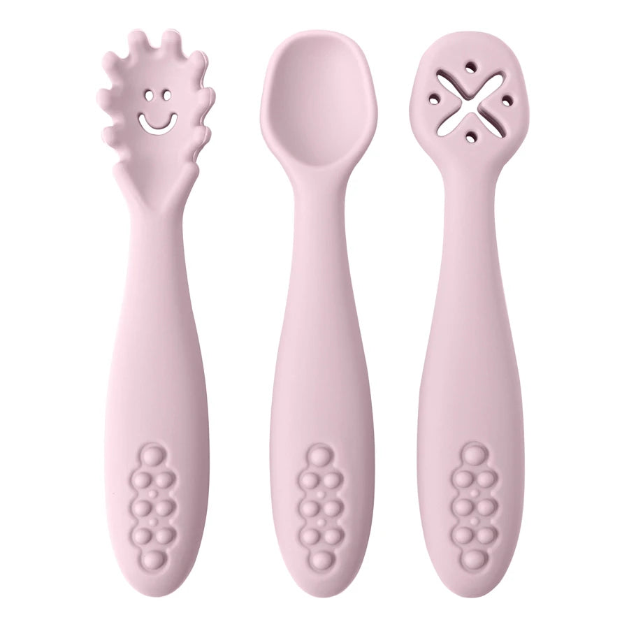 Silicone Baby Self-Feeding Set — 3-Piece Spoon, Fork & Masher | 6M+ - photo 11