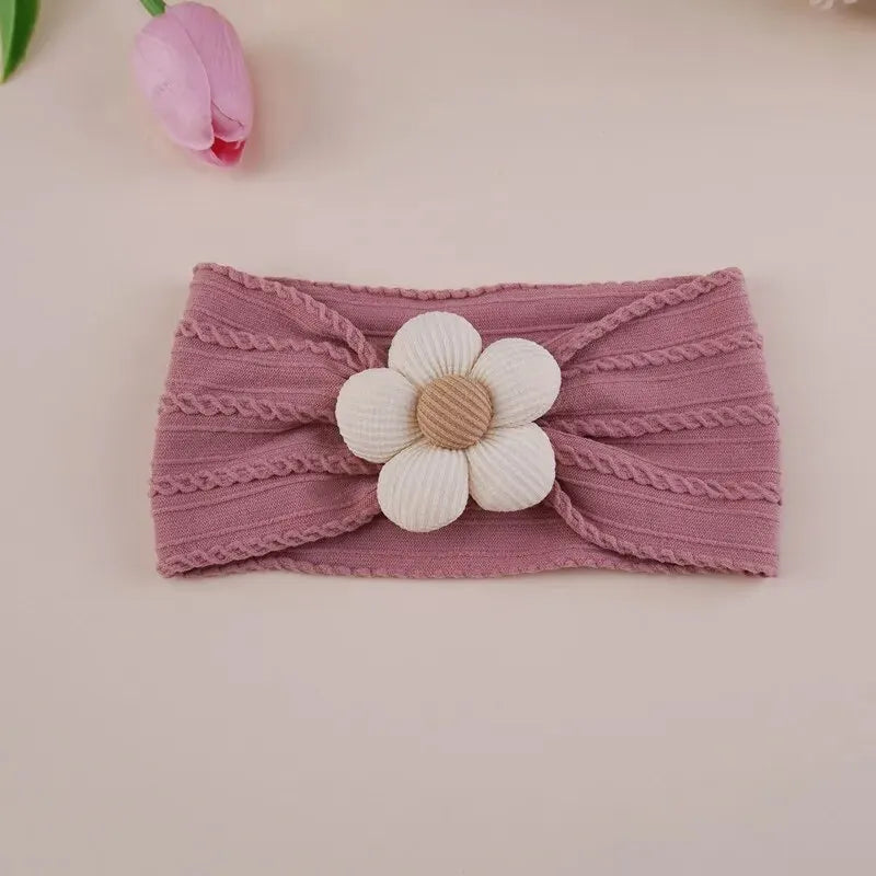 Baby Girl Floral Headbands — Soft Elastic Turban Set | 0–7Y