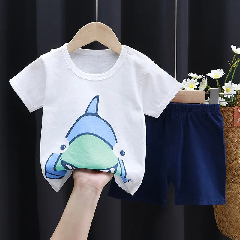 Boys' Cartoon T-Shirt & Shorts Set - Kindle Kids ABC