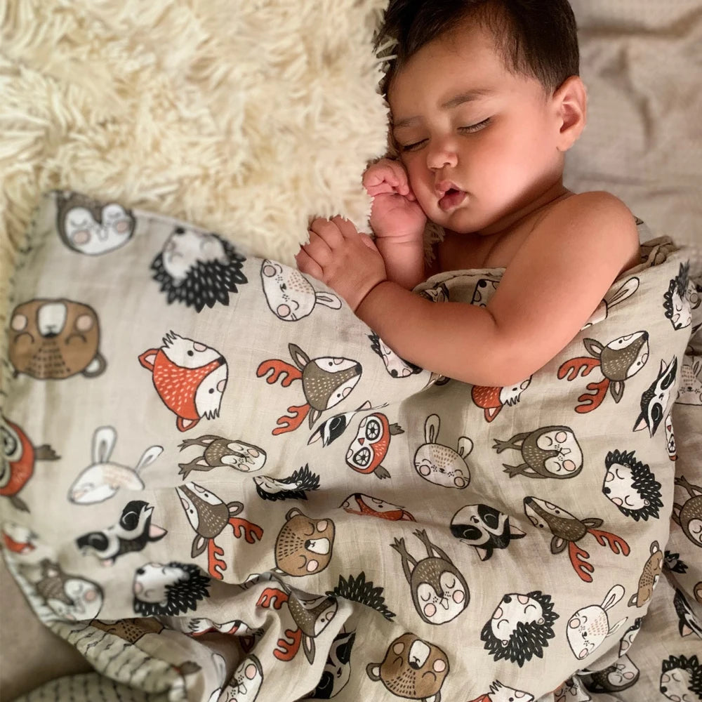 Cotton Muslin Baby Swaddle Blanket — 2-Layer Bath Wrap | 0–7Y