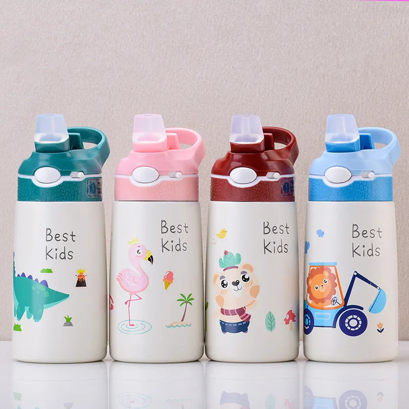 Kids Insulated Straw Water Bottle — 400ml Stainless Steel | Toddler+ - photo 2