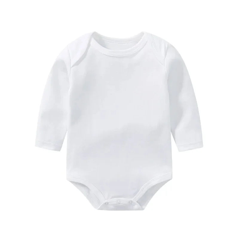 Baby 100% cotton white bodysuit multipack long sleeve