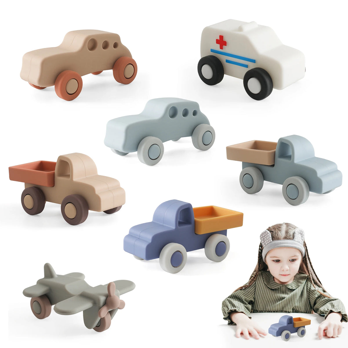 Montessori silicone car teether sensory baby toy