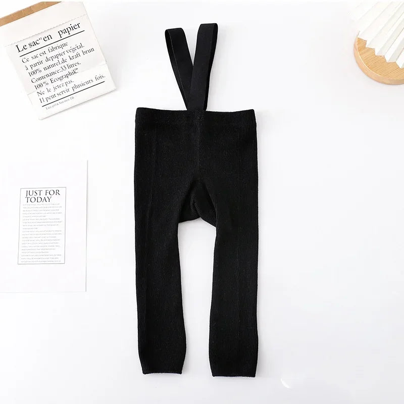 Baby Cotton Suspender Overalls — High-Waist Casual Pants | 0–12M