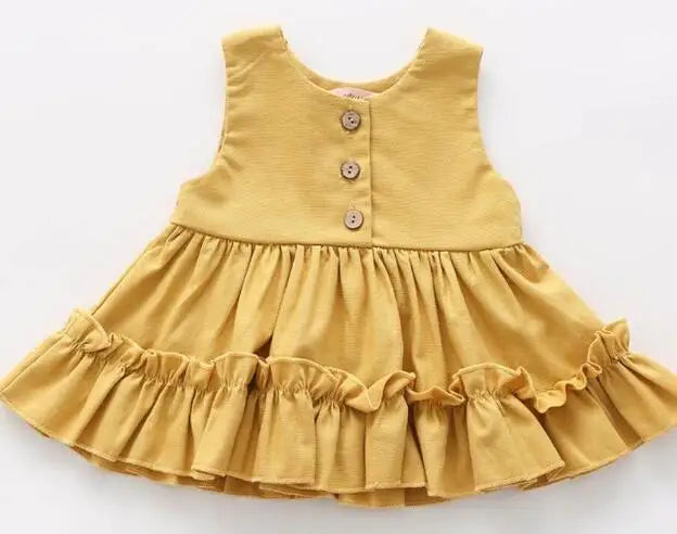Baby Girl Linen Ruffle Top and Bloomer Shorts Set