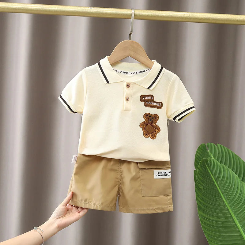 Baby Boy Cotton T-Shirt & Shorts Set – Cartoon Print | 2–5Y - photo 4