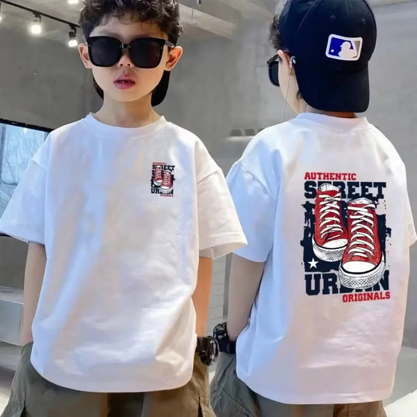 Kids Cotton Graffiti Print T-Shirt - photo 1