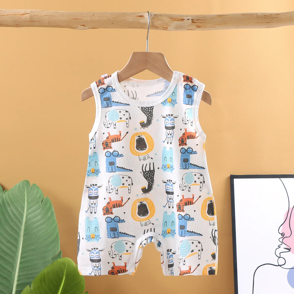 Baby Cotton Romper – Unisex Sleeveless Striped Bodysuit | 0–20 Months - photo 8