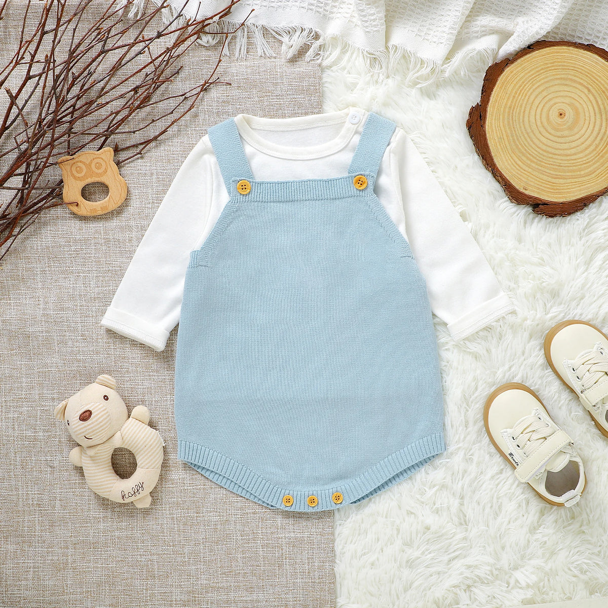 Knit Cotton Baby Bodysuit - Kindle Kids ABC - view 2