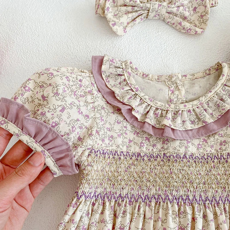 Floral Lace Cotton Baby Romper - Kindle Kids ABC - view 5