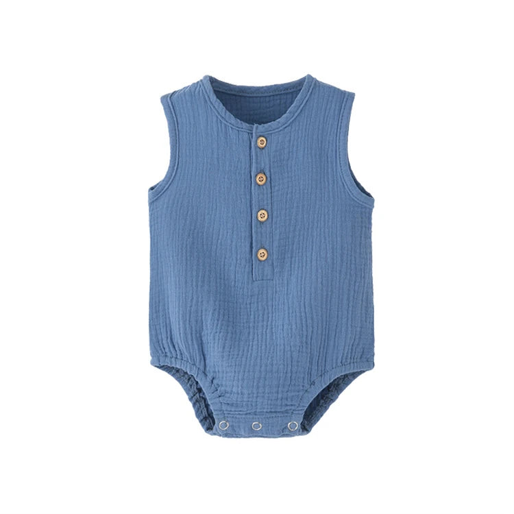 Baby Cotton Romper – Soft & Breathable Summer Bodysuit (0–24M)