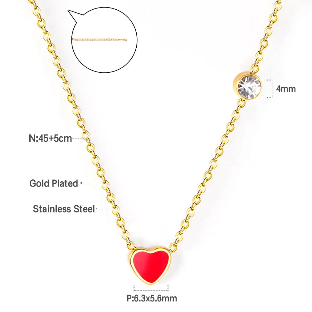 Girls Heart Pendant Necklace - Stainless Steel Mini Charm 5-10Y - photo 7