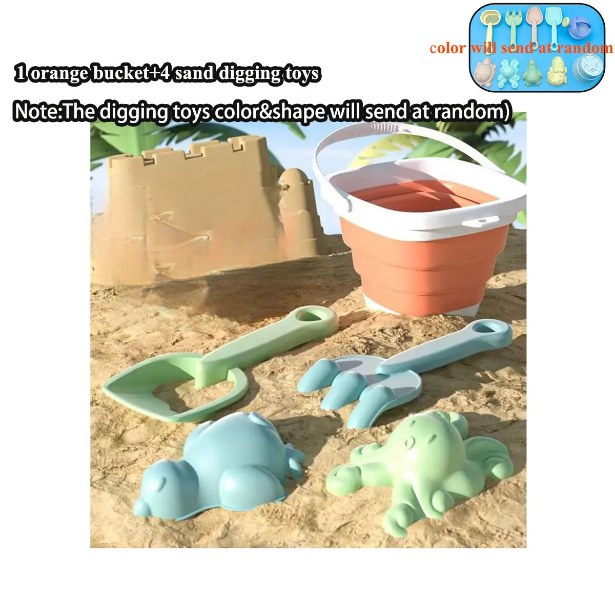 Kids Beach Sand Play Set - Folding Bucket & Tools - photo 11