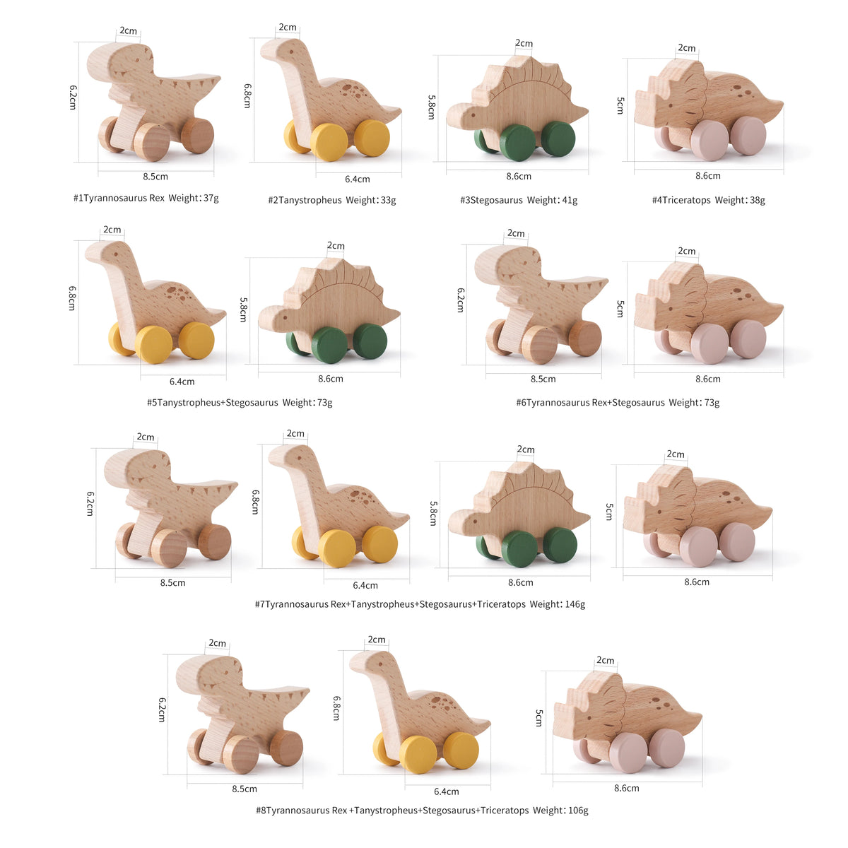 Wooden Beech Push Toy — Dinosaurs & Vehicles | 1-4Y - photo 6