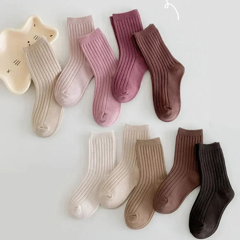 Solid Cotton Kids Socks - Kindle Kids ABC