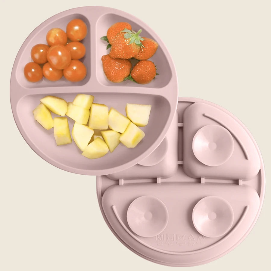 Baby silicone suction plate spill-proof divided feeding dish