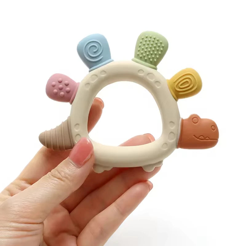 Baby dinosaur BPA-free silicone teething toy