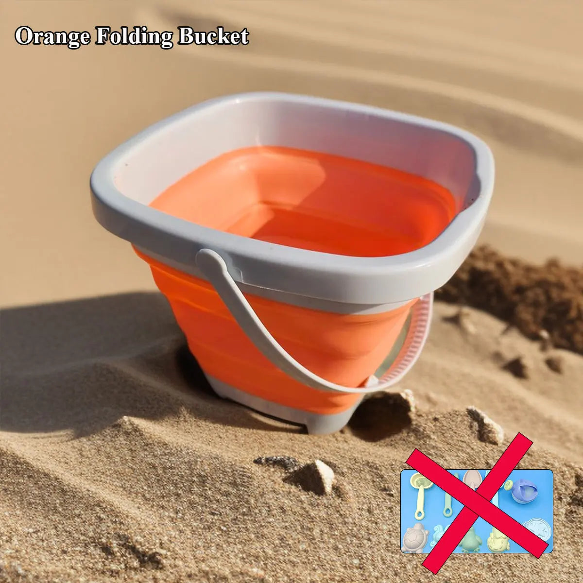 Beach Sand & Water Play Set - Folding Bucket Summer Toys - photo 7