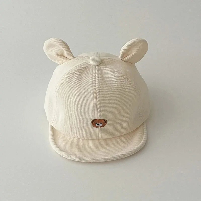 Baby Cotton Bear Baseball Cap — Cute Sun Hat with Ears | 0–7Y