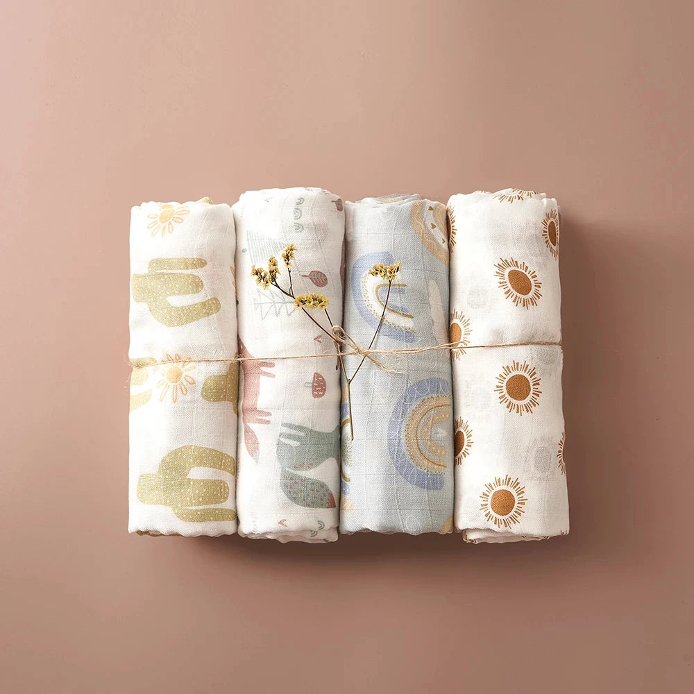 Cotton Muslin Baby Swaddle & Bath Towel Set - Kindle Kids ABC - view 7