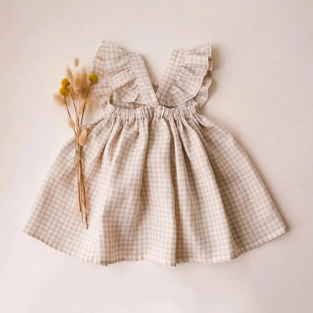 Toddler Girls Linen Cotton Beach Holiday Dress - photo 4