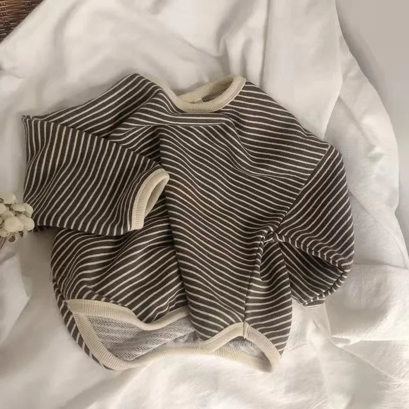 Kids striped cotton long-sleeve tee, casual top - Kindle Kids ABC - view 3