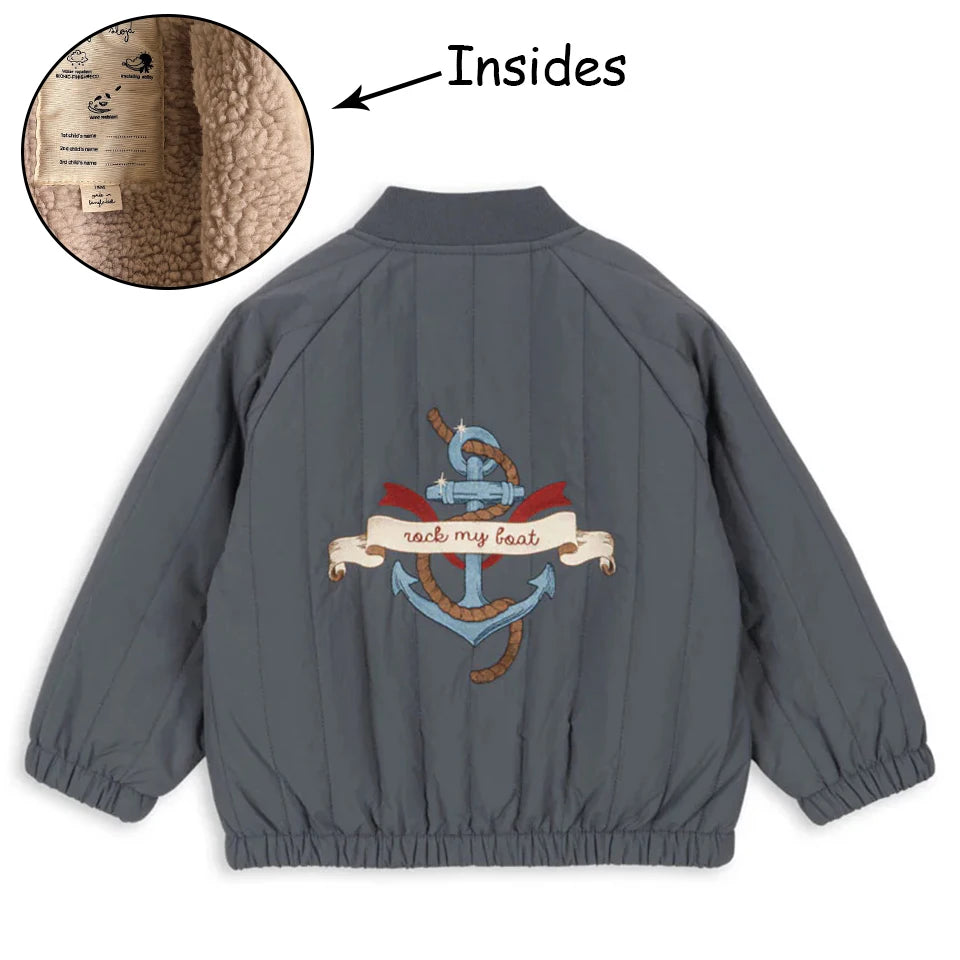 Baby Cotton Fleece Jacket — Lambswool Embroidered Coat | 6M–7Y