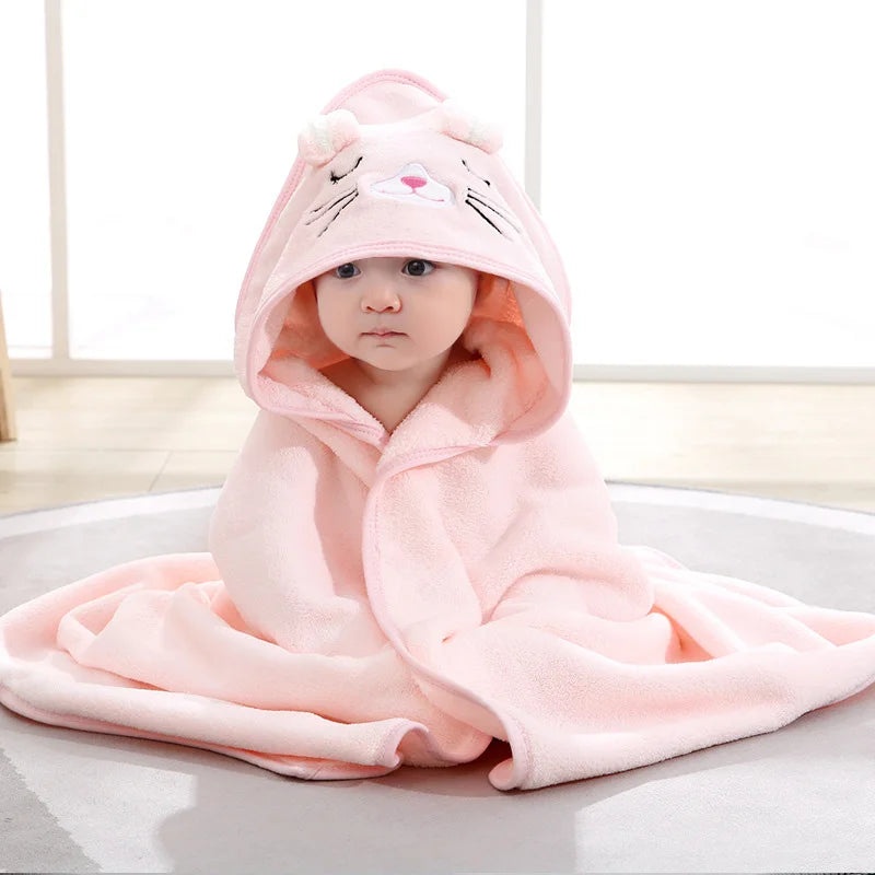 Baby Hooded Bath Towel — Soft Cartoon Animal Wrap - photo 10