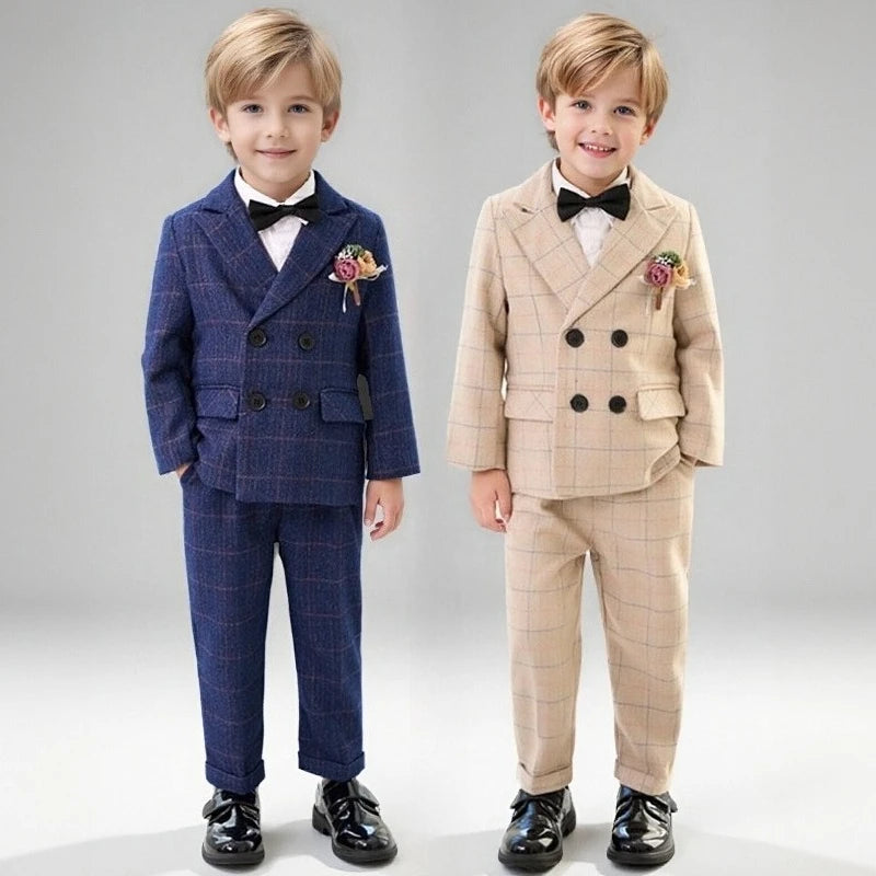 Boys Plaid Blazer Set 2-12Y — Birthday Wedding Performance Formal - photo 2
