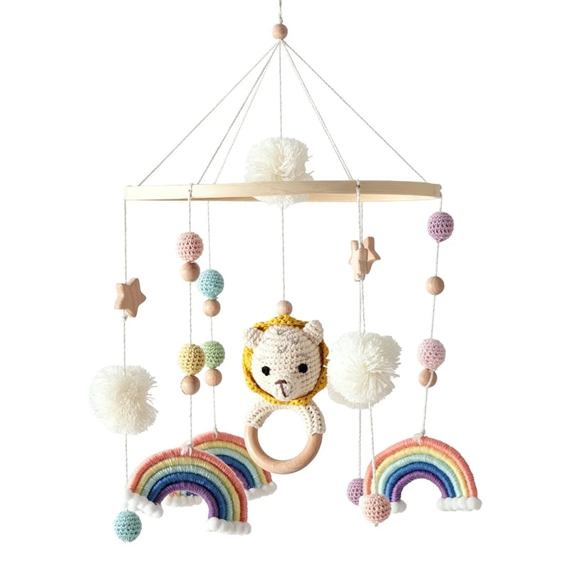 Wooden Crib Mobile - Felt Bear Nursery Mobile with Bell - photo 22