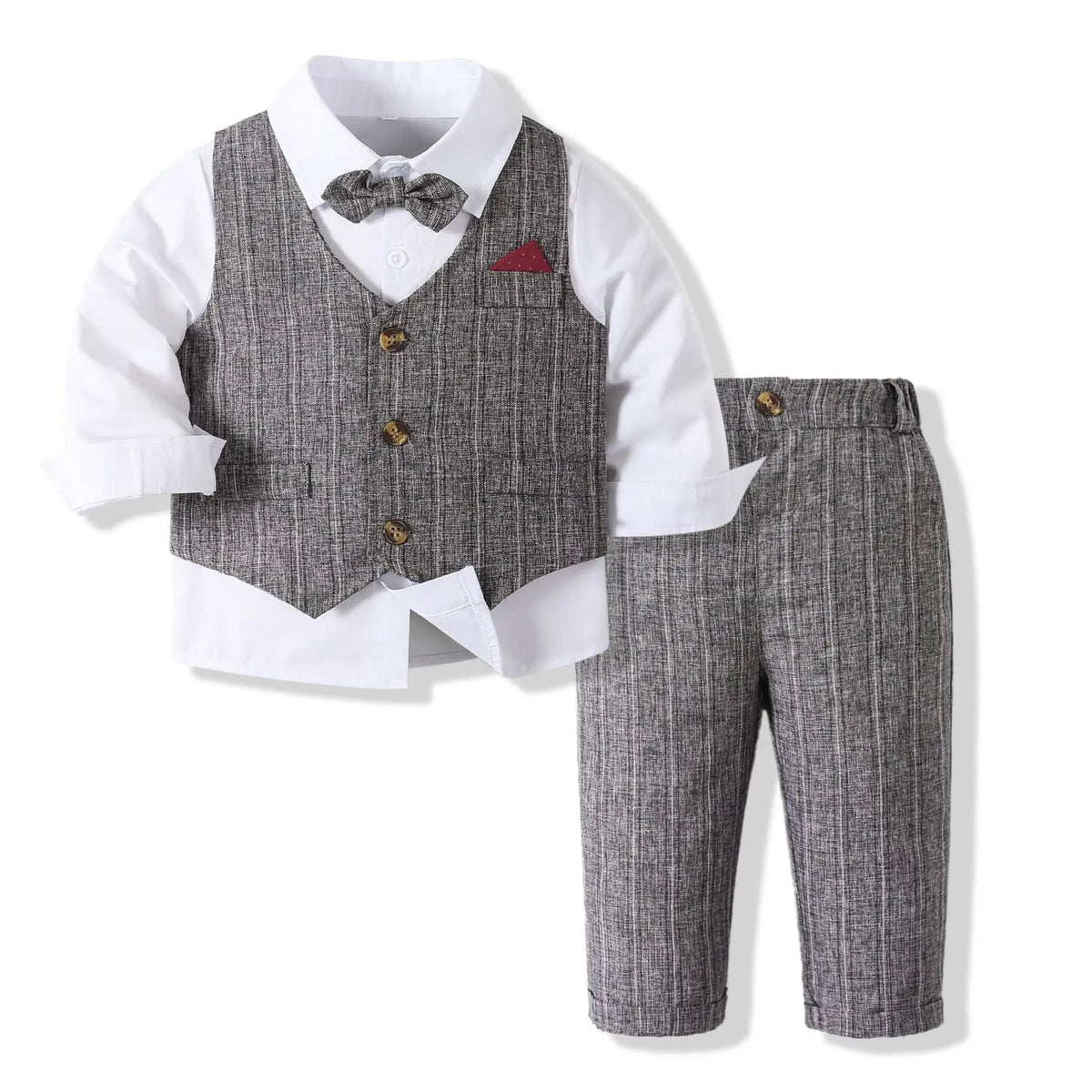 Boys' Ring Bearer Tuxedo Vest Set - Kindle Kids ABC - view 13