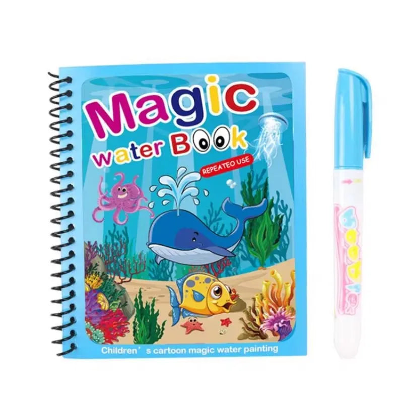 Reusable magic water drawing book with water pen
