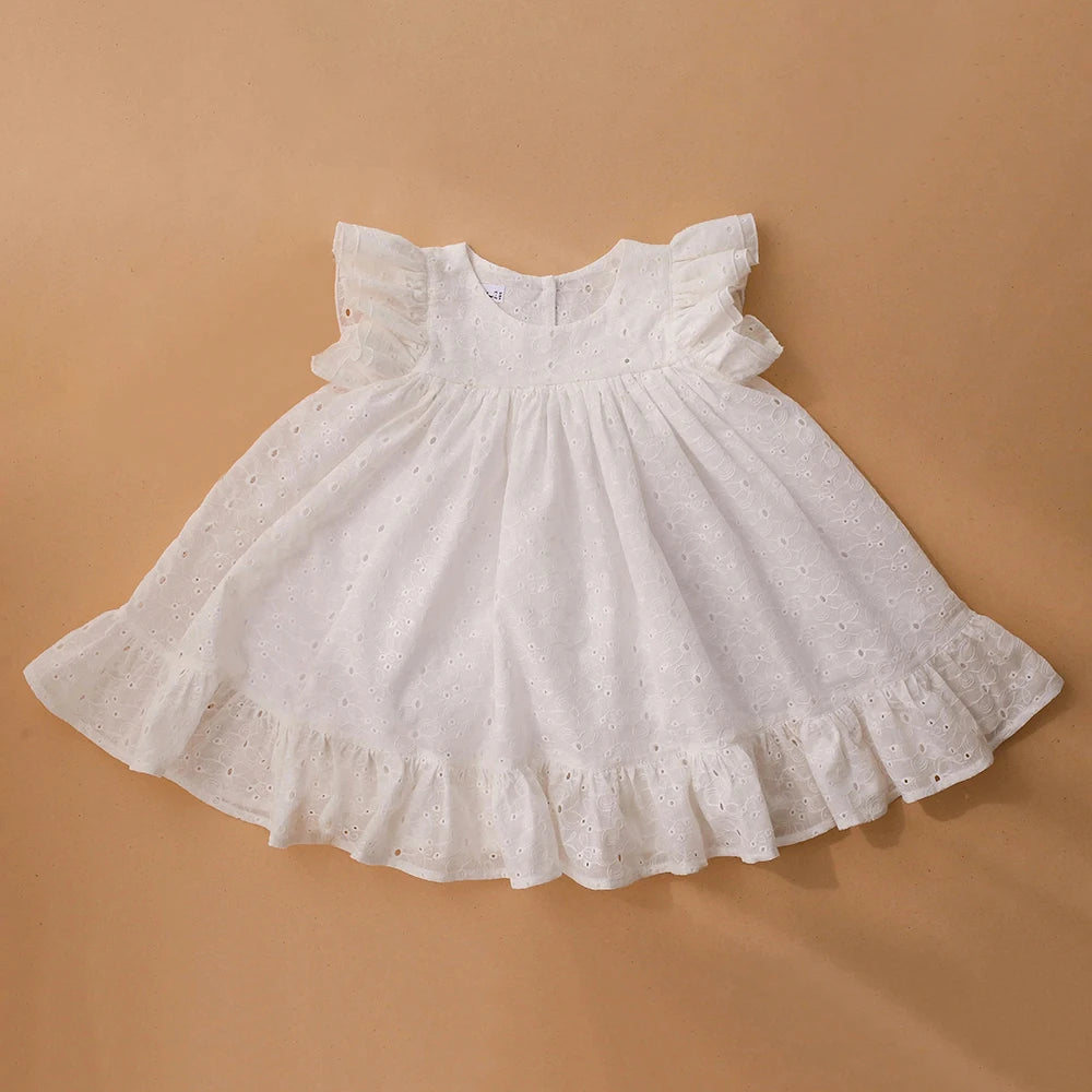 Baby Girls Cotton-Linen Button Dress — Loose Casual | 6M-5Y - photo 7
