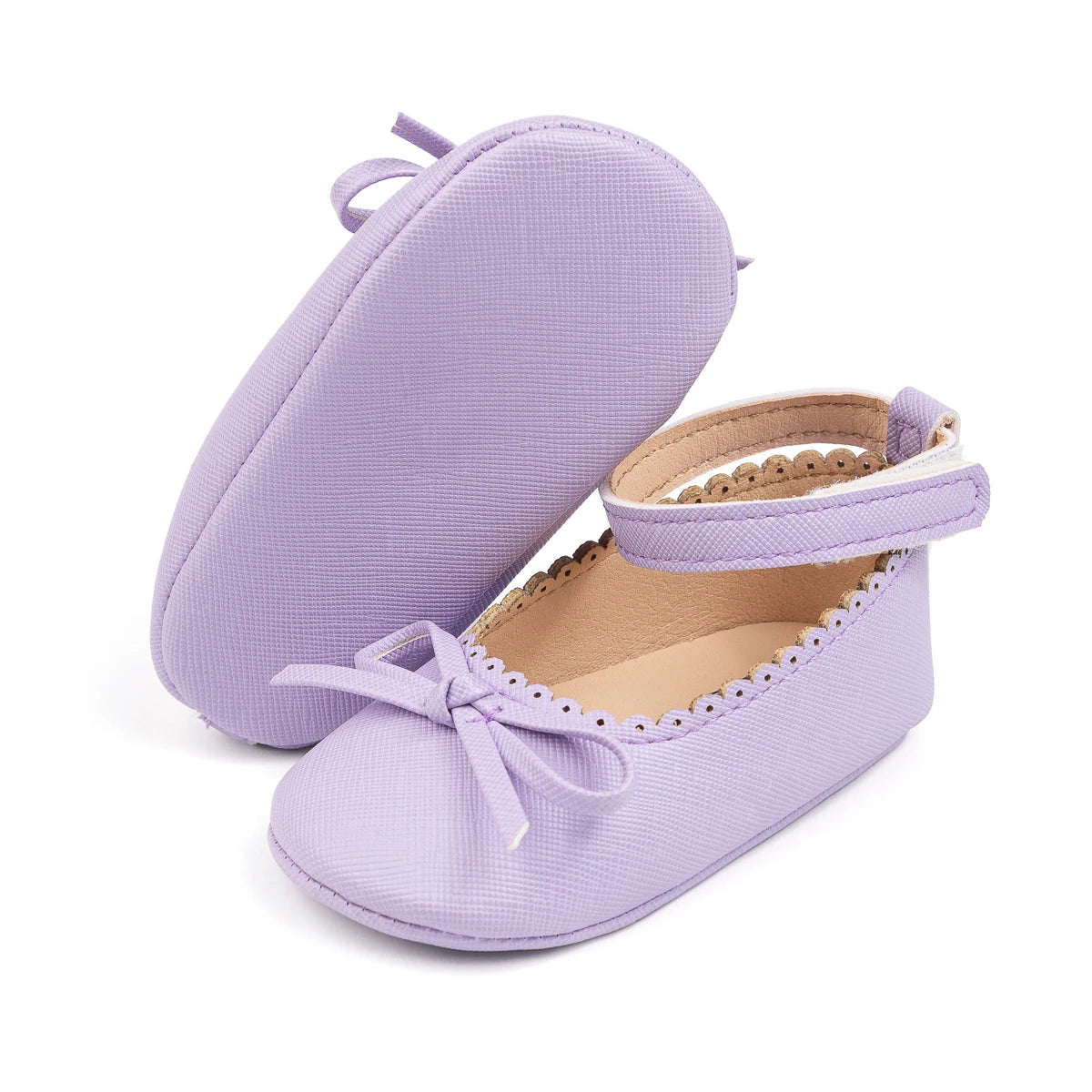 Baby Girls' Leather First Walker Shoes – Soft Sole Bow Flats (0–18M) - photo 9