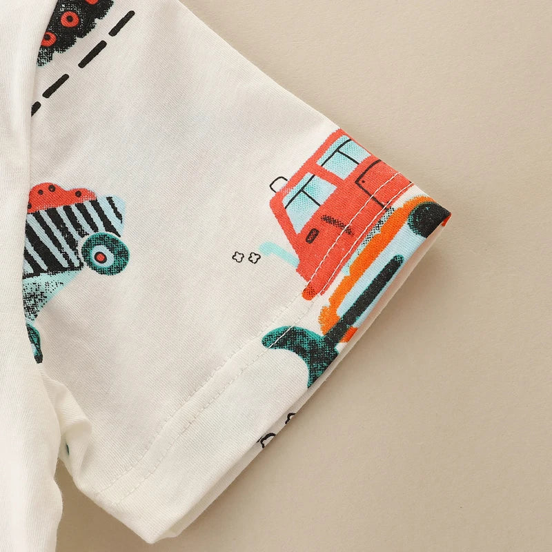 Kids Cartoon Excavator Cotton T-Shirt - photo 5