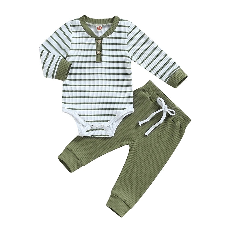 Ribbed Striped Cotton Baby Set - Kindle Kids ABC - view 5