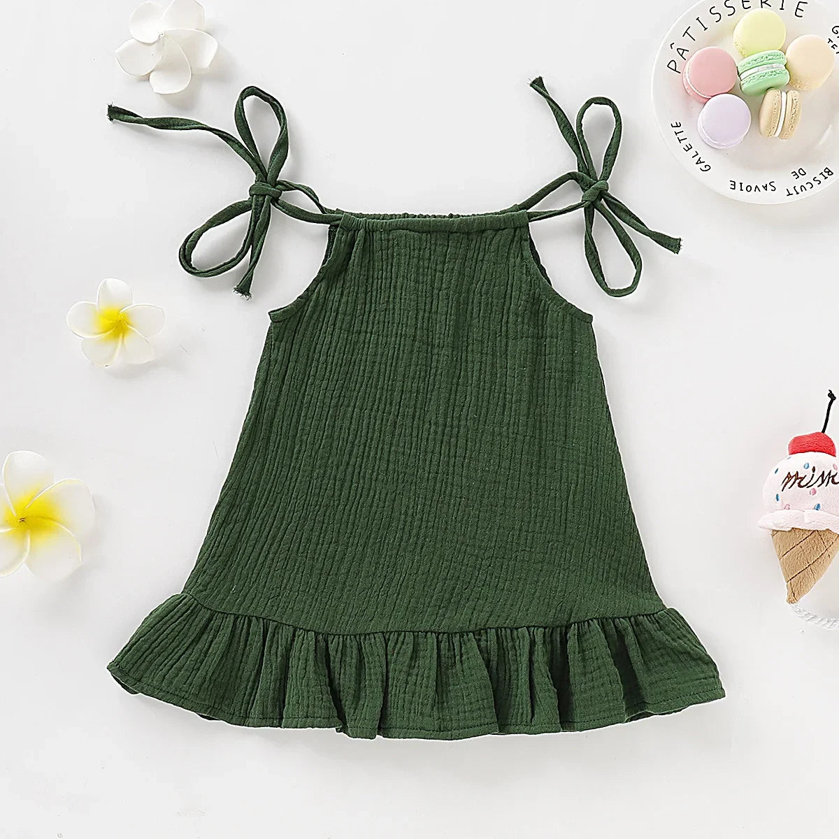Toddler Girls Cotton Linen Muslin Slip Dress - photo 10