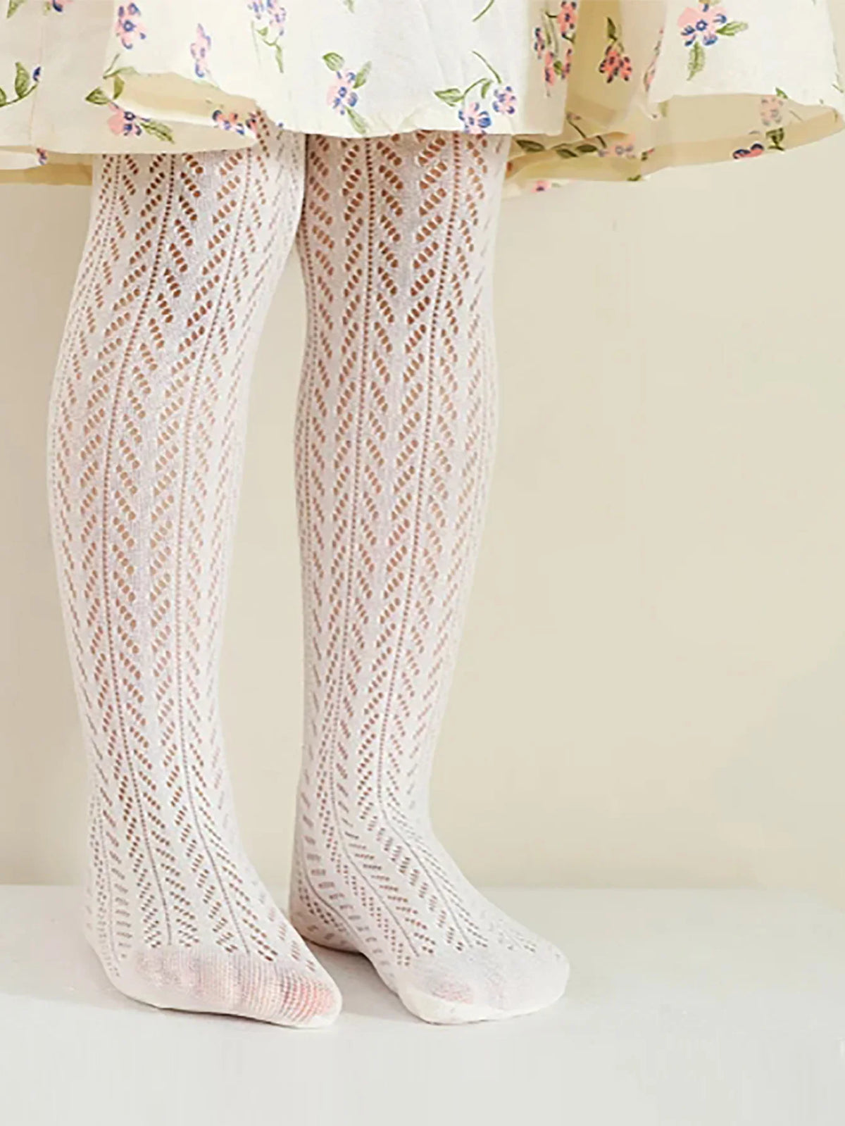 Girls Cotton Mesh Tights — Fishnet Vintage Pantyhose | 6M–7Y