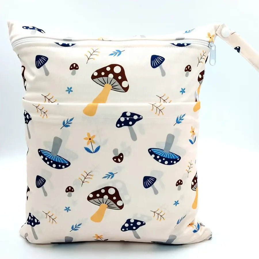 Wet/Dry Diaper Bag - Two-Zip Waterproof Reusable Pouch - photo 12