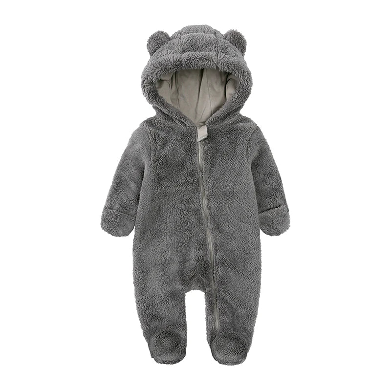 Fleece Hooded Bear Romper - Kindle Kids ABC