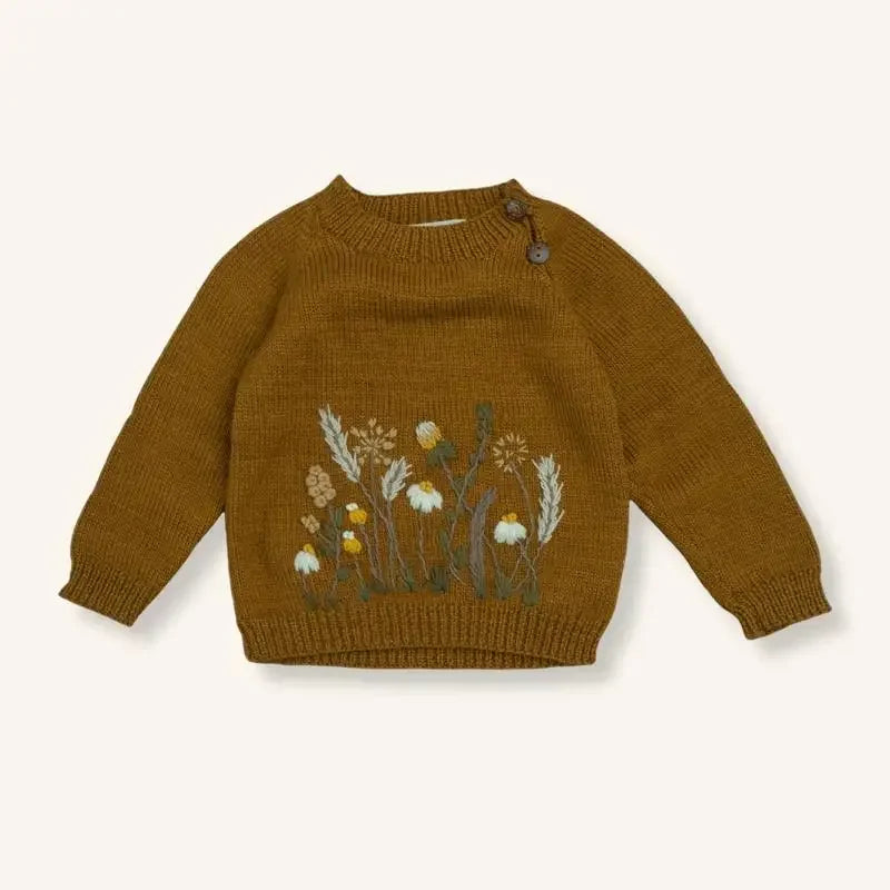 Embroidered Cotton Knit Cardigan Kids 18M-6Y — Soft Autumn Top - photo 8