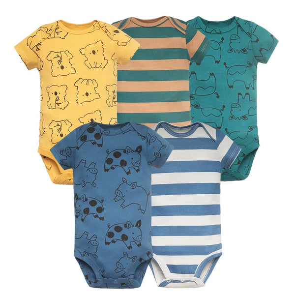 Baby 5-Pack Cotton Bodysuits - Kindle Kids ABC