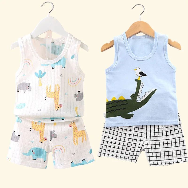 Kids cotton vest and shorts set 2-piece