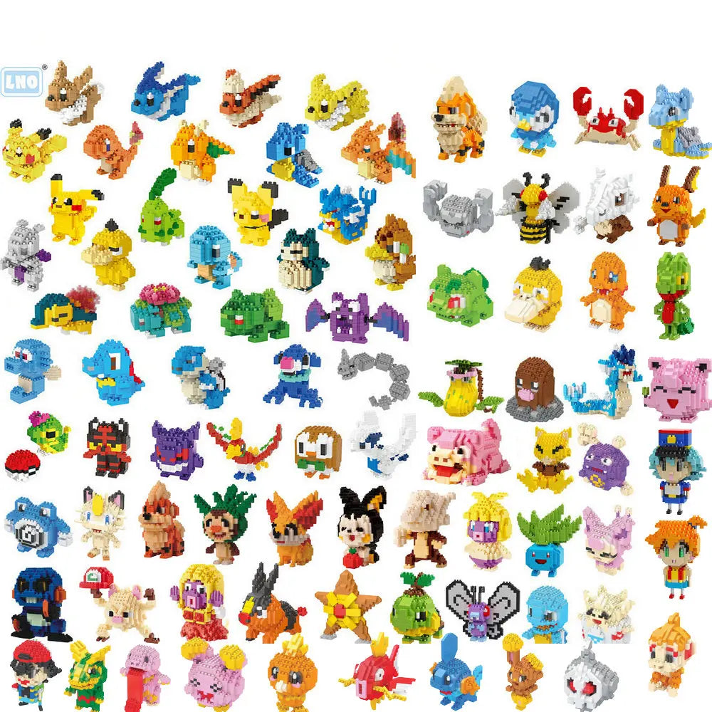 Collectible mini cartoon brick figures kids buildable characters set