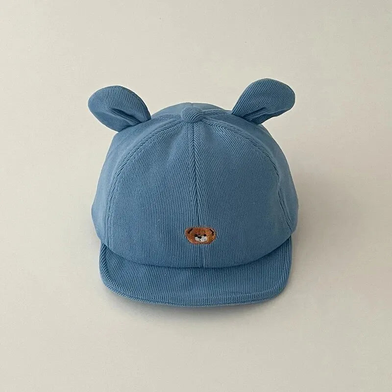Baby Cotton Bear Baseball Cap — Cute Sun Hat with Ears | 0–7Y