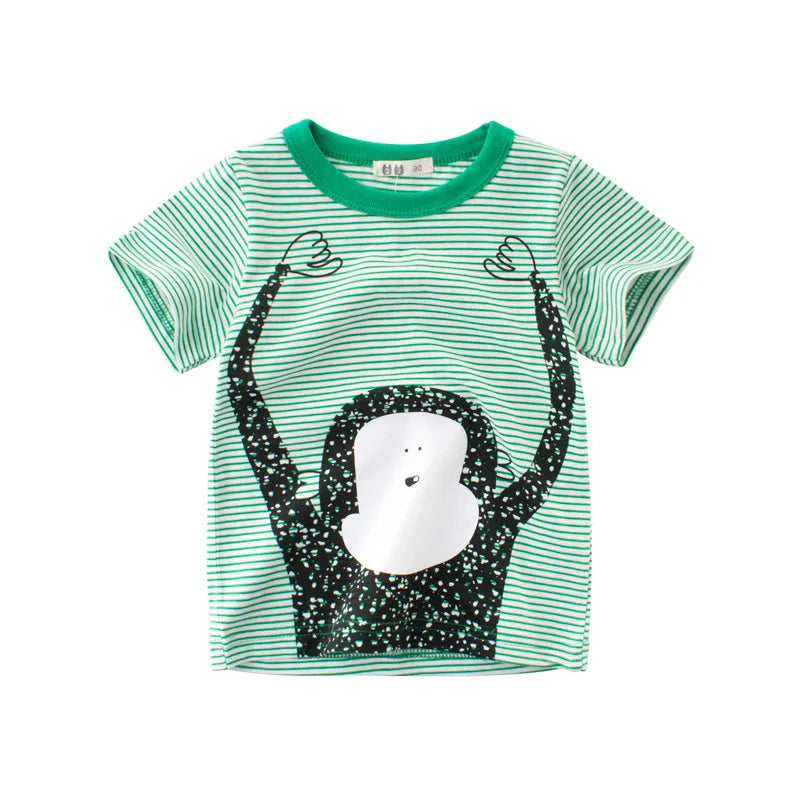 Kids' Korean-Style Striped T-Shirt – Short-Sleeve Cotton Tee | 2–9Y - photo 10