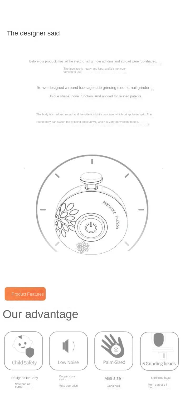 Electric Baby Nail Trimmer – Safe & Quiet Nail File for Newborns & Toddlers