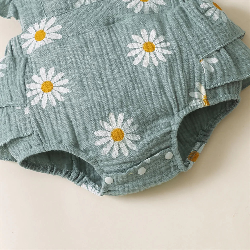 Daisy Print Cotton Baby Romper - Kindle Kids ABC - view 4