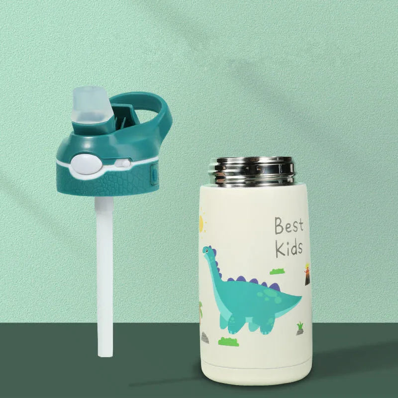 Kids Insulated Straw Water Bottle — 400ml Stainless Steel | Toddler+ - photo 4