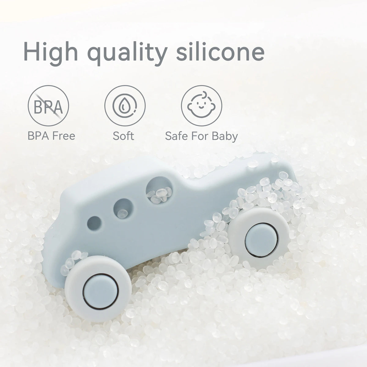 Montessori silicone car teether sensory baby toy